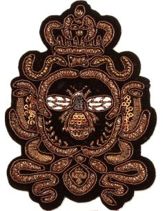 Blason à coudre abeille - Bronze