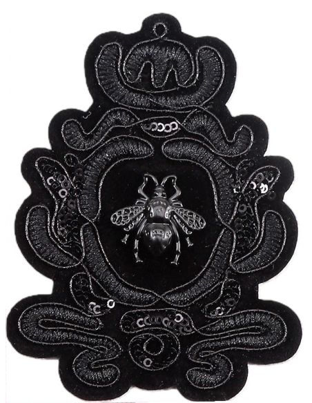 Blason à coudre abeille - Noir