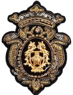 Blason à coudre abeille - Strass dorés