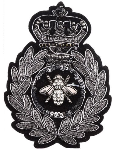 Blason à coudre abeille - Strass argentés