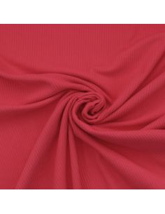 Tejido de punto de algodón acanalado - Rojo