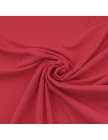 Tejido de punto de algodón acanalado - Rojo