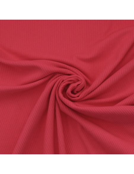 Tejido de punto de algodón acanalado - Rojo