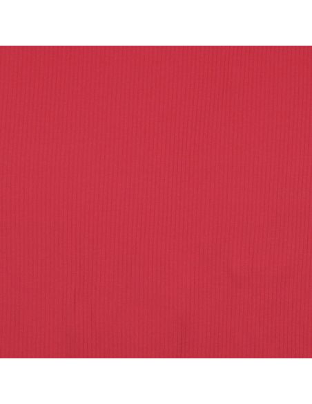 Tejido de punto de algodón acanalado - Rojo
