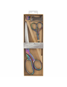 Estuche de tijeras de costura y bordado, dedal y alfileres - Arcoíris