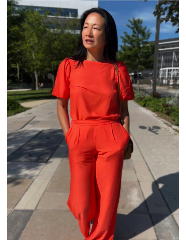 Tissu crêpe de viscose Tangerine - My Dress Made - Édition limitée