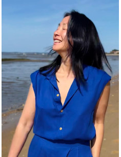 Tissu crêpe de viscose Bleu klein - My Dress Made 2