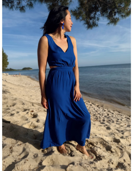 Tissu crêpe de viscose Bleu klein - My Dress Made