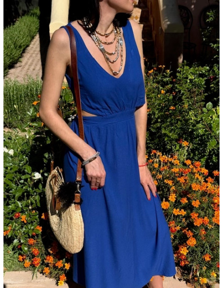 Tissu crêpe de viscose Bleu klein - My Dress Made