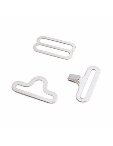 Juego de 100 clips de corbata de moño - Plata
