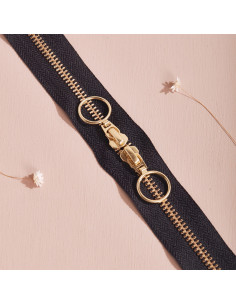 Fermeture double curseur Gold et Night 40 cm - Atelier Brunette