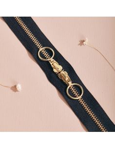 Cierre de doble cursor Gold y Night 40 cm - Atelier Brunette