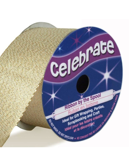 Cinta metalizada Celebrate oro claro - 26 mm x 4 metros