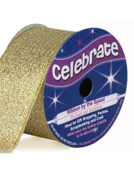 Cinta metalizada Celebrate oro - 26 mm x 4 metros