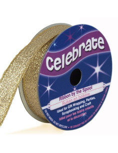 Cinta metalizada Celebrate oro - 13 mm x 5 metros