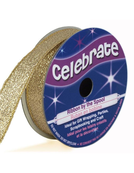 Cinta metalizada Celebrate oro - 13 mm x 5 metros