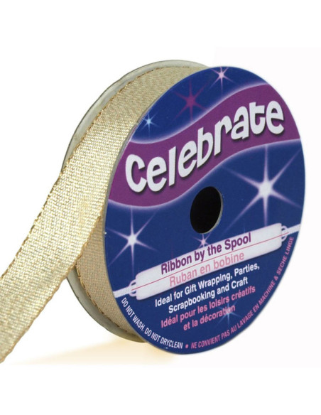 Cinta metalizada Celebrate oro claro - 13 mm x 5 metros