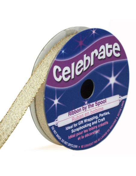 Cinta metalizada Celebrate oro claro - 7 mm x 6 metros