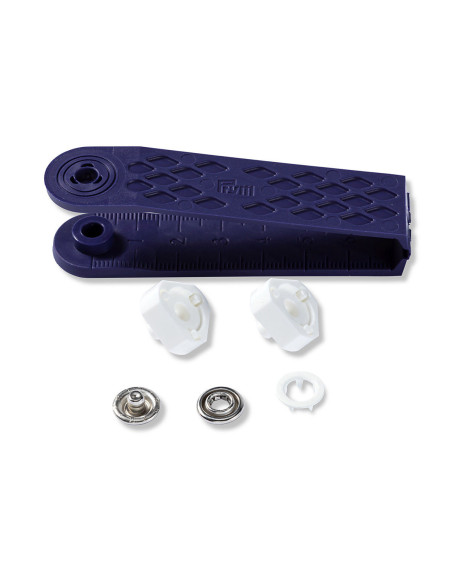 Caja de 10 botones de presión jersey Blanco con herramienta de 10 mm
