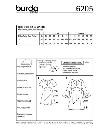 Patrón de vestido - Burda 6205