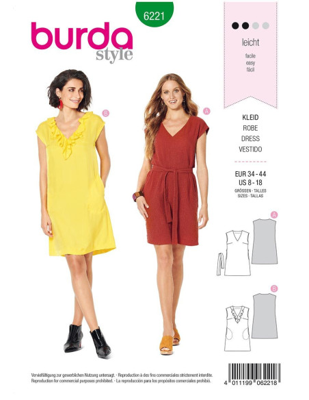 Patrón de vestido - Burda 6221
