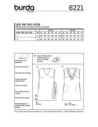 Patrón de vestido - Burda 6221
