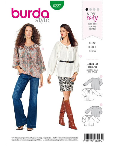 Patrón de blusa - Burda 6227