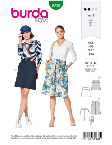 Patrón de falda - Burda 6235