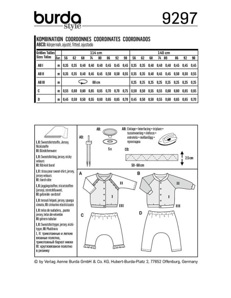 Patrón de chaqueta - Burda 9297