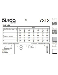 Patrón de capa - Burda 7313 2