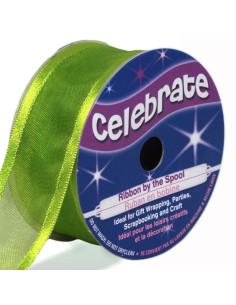 Cinta de organza Celebrate verde manzana - 25 mm x 4 m