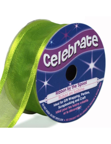 Cinta de organza Celebrate verde manzana - 25 mm x 4 m