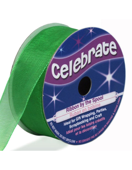 Cinta de organza Celebrate verde oscuro - 20 mm x 5 m