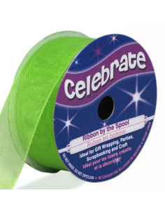 Cinta de organza Celebrate verde anís - 20 mm x 5 m