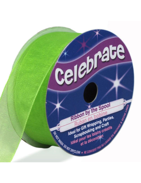 Cinta de organza Celebrate verde anís - 20 mm x 5 m