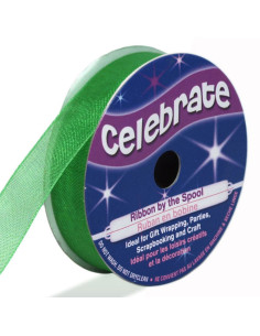 Cinta de organza Celebrate verde oscuro - 12 mm x 6 m