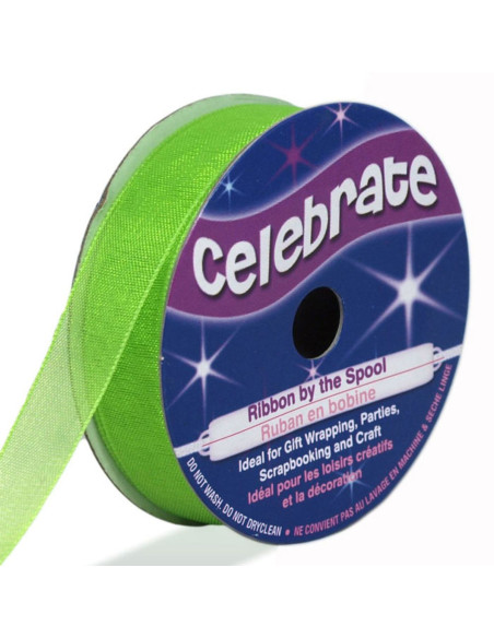 Cinta de organza Celebrate verde anís - 12 mm x 6 m