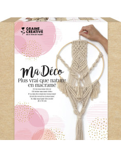 Kit de macramé colgante con aro de bambú 2