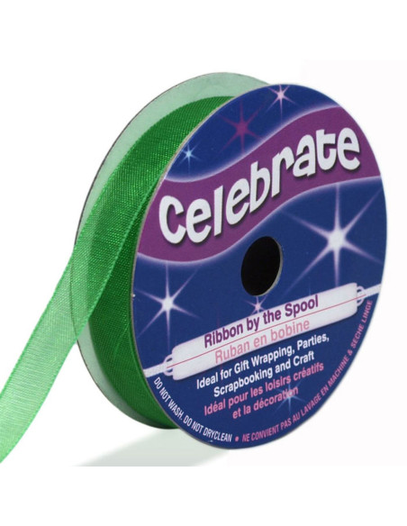 Cinta de organza Celebrate verde oscuro - 9 mm x 8 m
