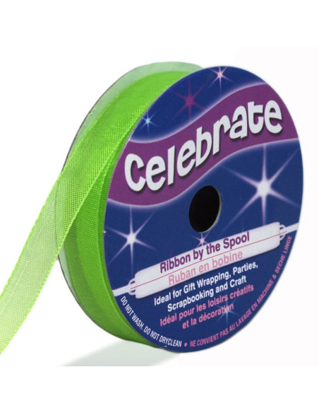 Cinta de organza Celebrate verde anís - 9 mm x 8 m