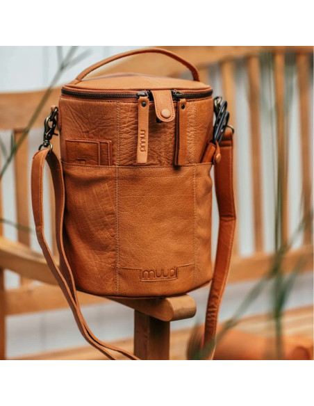 Bolsa de almacenamiento de cuero para tejido Muud Saturn XL - Whisky