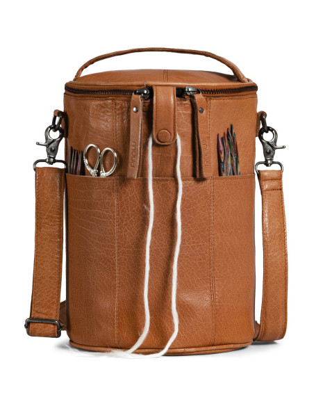 Bolsa de almacenamiento de cuero para tejido Muud Saturn XL - Whisky
