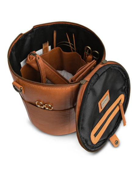 Bolsa de almacenamiento de cuero para tejido Muud Saturn XL - Whisky