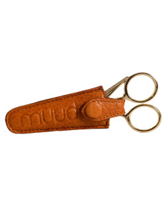 Funda de protección de cuero para tijeras de bordar Muud Espoo - Whisky 2