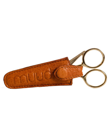 Funda de protección de cuero para tijeras de bordar Muud Espoo - Whisky