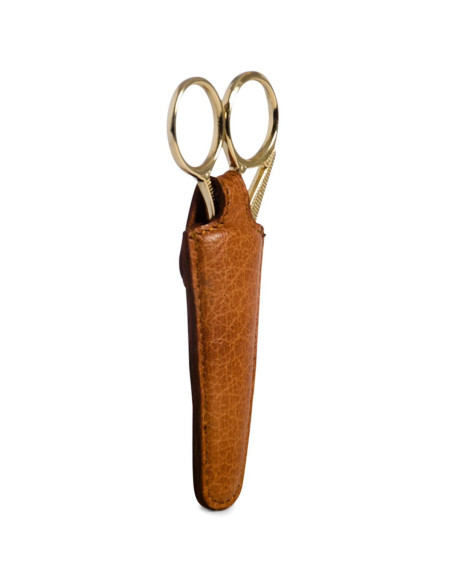 Funda de protección de cuero para tijeras de bordar Muud Espoo - Whisky