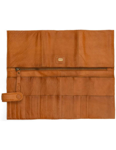 Estuche de almacenamiento de cuero para agujas circulares Muud Stockholm - Whisky
