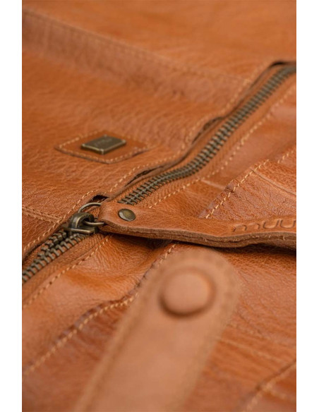 Estuche de almacenamiento de cuero para agujas circulares Muud Stockholm - Whisky