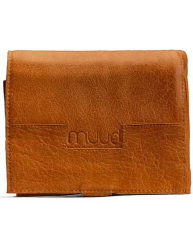 Estuche de almacenamiento de cuero para agujas circulares Muud Stockholm - Whisky