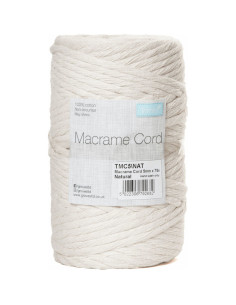 Cordón de algodón macramé 5 mm natural